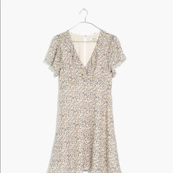 Madewell Silk Ruffle-Neck Mini Dress - Picture 3 of 7